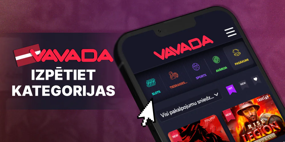 Spēļu kategorijas vietnē Vavada Latvijā